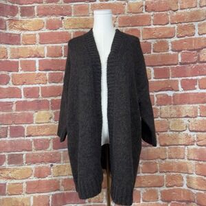 Michael Kors Open Cardigan Sweater Chunky Knit Women's Size Large Alpaca Acrylic